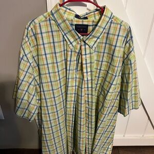 Saddlebred Men's Yellow and Blue Plaid Shirt